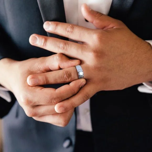 Certified 2ct. t.w. Moissanite Diamond Square Halo Wedding Engagement Ring NEW - Picture 7 of 15